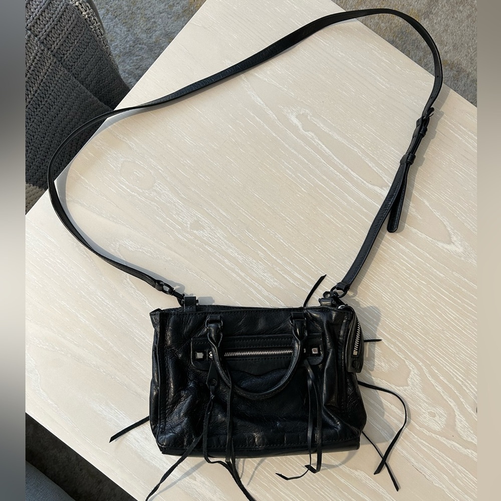 Rebecca Minkoff Black Crossbody - Leather with Tassel on Zippers